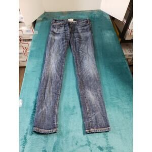 Free People Jeans Size 27 Womens Blue Denim Stretch Mid Rise Elliot Skinny USA